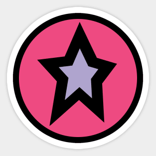 Lavender Star Pink Circle Graphic Sticker